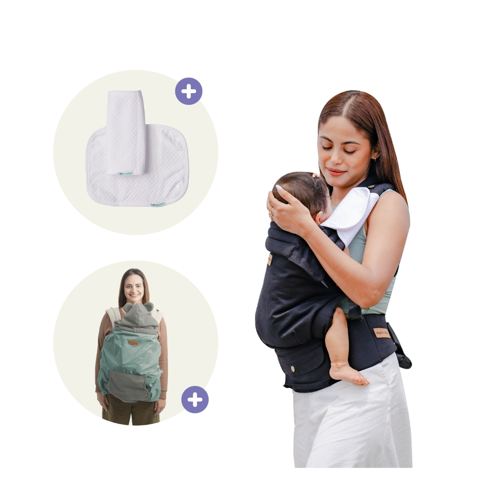 PACK DE PORTEO PREMIUM (MOCHILA ERGONOMICA PREMIUM COBERTOR DE MOCHILAS PROTECTOR DE ASAS) BEIGE CAMEL VERDE