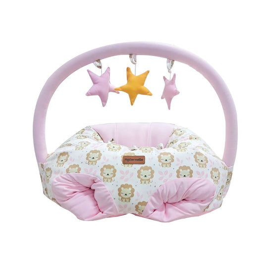 Puff de Descanso Bebé 2 en 1 Maternelle Rosado bebé Leoncitos - soporte 360