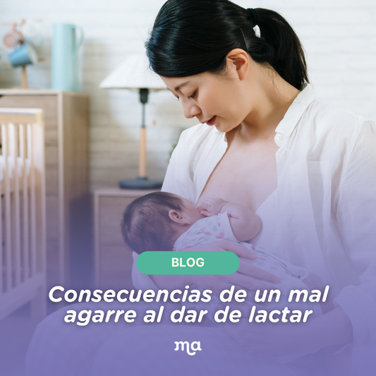 Consecuencias de un mal agarre al dar de lactar, mamá amamantando a su bebé en brazos