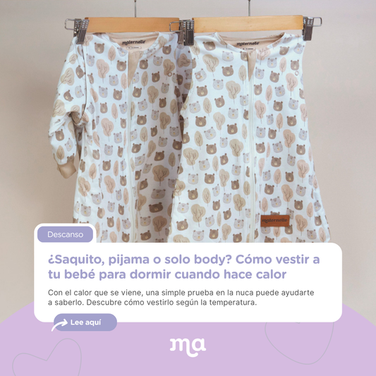 ¿Saquito, pijama o solo body? Cómo vestir a tu bebé para dormir cuando hace calor