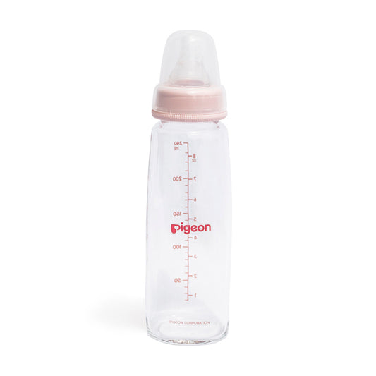 BIBERÓN PERISTÁLTICO DE VIDRIO 8 OZ ROSCA ROSADA - PIGEON