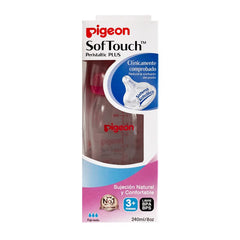 Biberón Softouch PeristálticPlus BPA FREE Boca ancha 240ml Fucsia