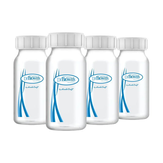 SET 4 BOTELLAS ALMACENADORAS DE LECHE 4OZ POLIPROPILENO. OPT+ BOCA ESTRECHA