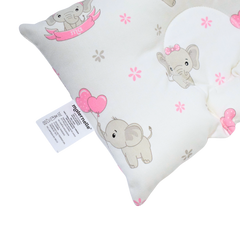 Almohadita Anticabeza Plana Hipoalergénica Maternelle - Modelo Rosado Elefante - Seguridad y Confort