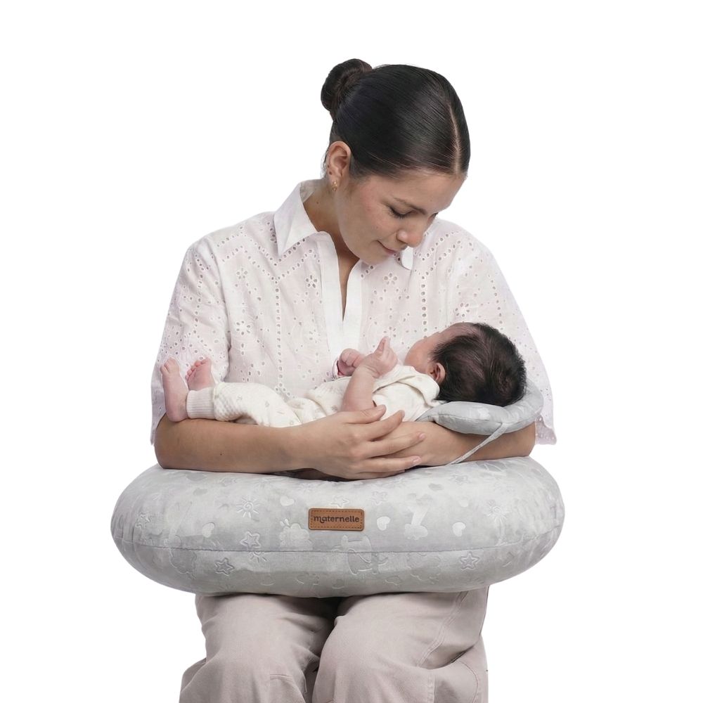 Almohada de Lactancia 5 en 1 Plush Plomo Zoo – Estimulación y Soporte para Espalda