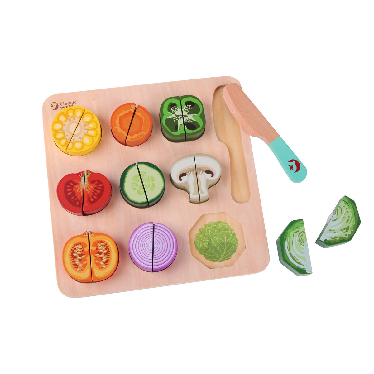 Juego de rompecabeza de cortar verduras