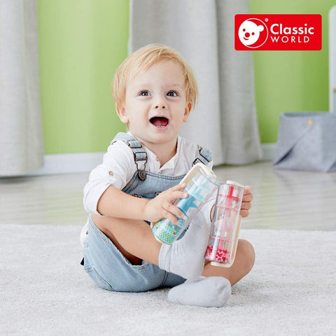 Rainmaker de Classic World - Juguete para bebés Rainmaker - Juguetes sensoriales para bebés - Juguete con instrumento auditivo - Juguetes para bebés de 2 años en adelante - Ideal para rellenar medias navideñas, azul
