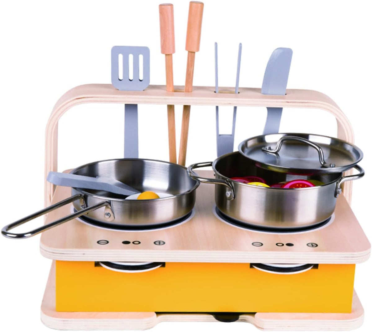 Juego de Cocina de sobremesa 2 en 1 de madera