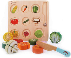 Juego de rompecabeza de cortar verduras