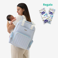 Mochila Pañalera Celeste Maternelle 2 en 1 Convertible a cambiador portátil