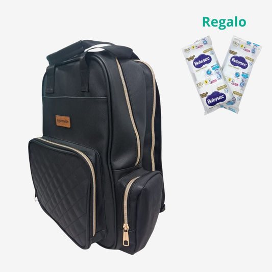 Mochila Pañalera Negra Maternelle 2 en 1 Convertible a cambiador portátil