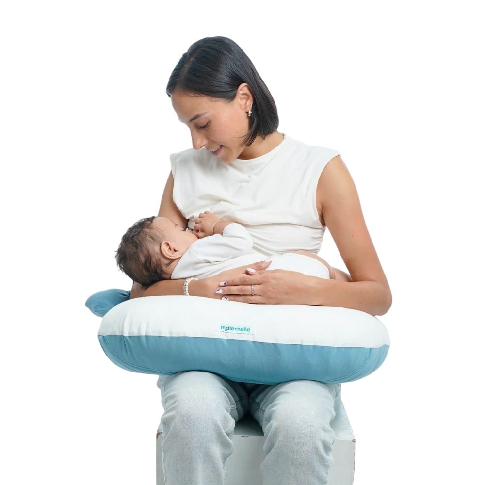 Almohada de Lactancia y Estimulación 5 en 1 Maternelle - azul apego, cojin de lactancia