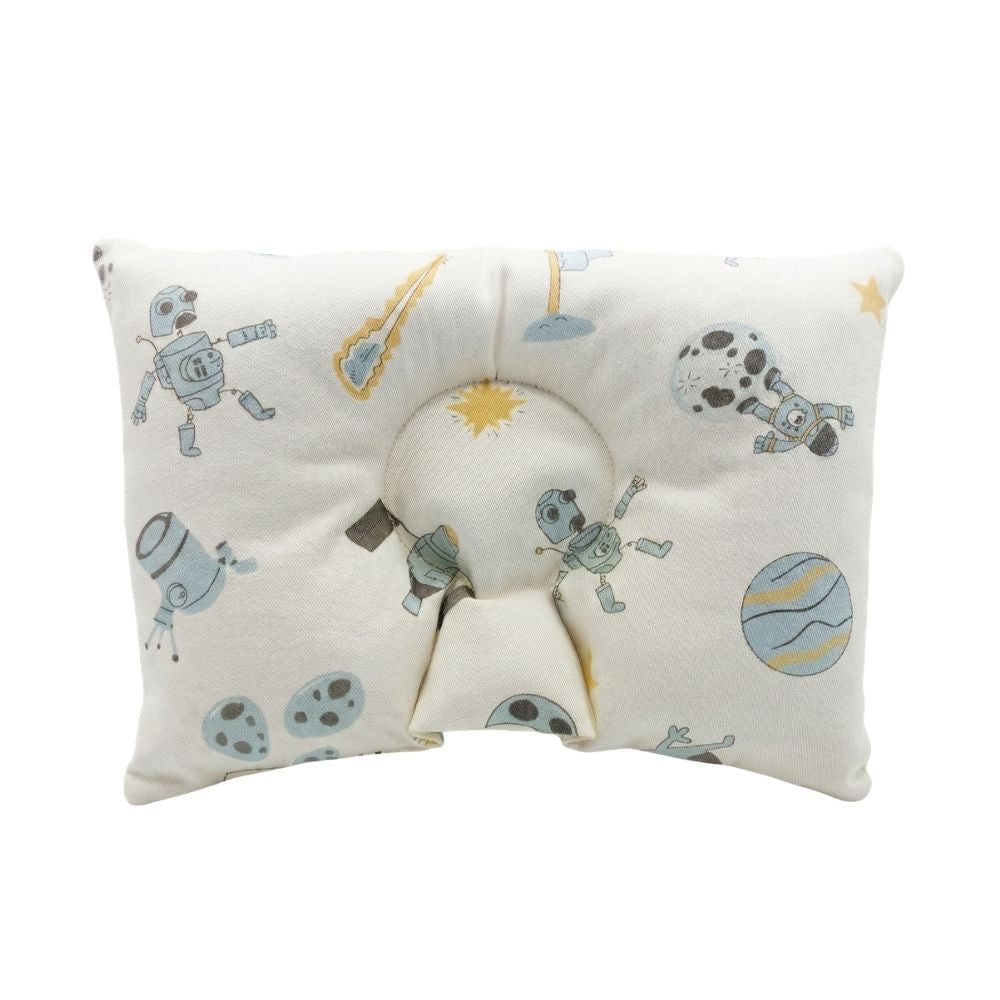 Almohadita Anticabeza Plana Hipoalergénica Maternelle - Modelo Celeste espacial - Seguridad y Confort