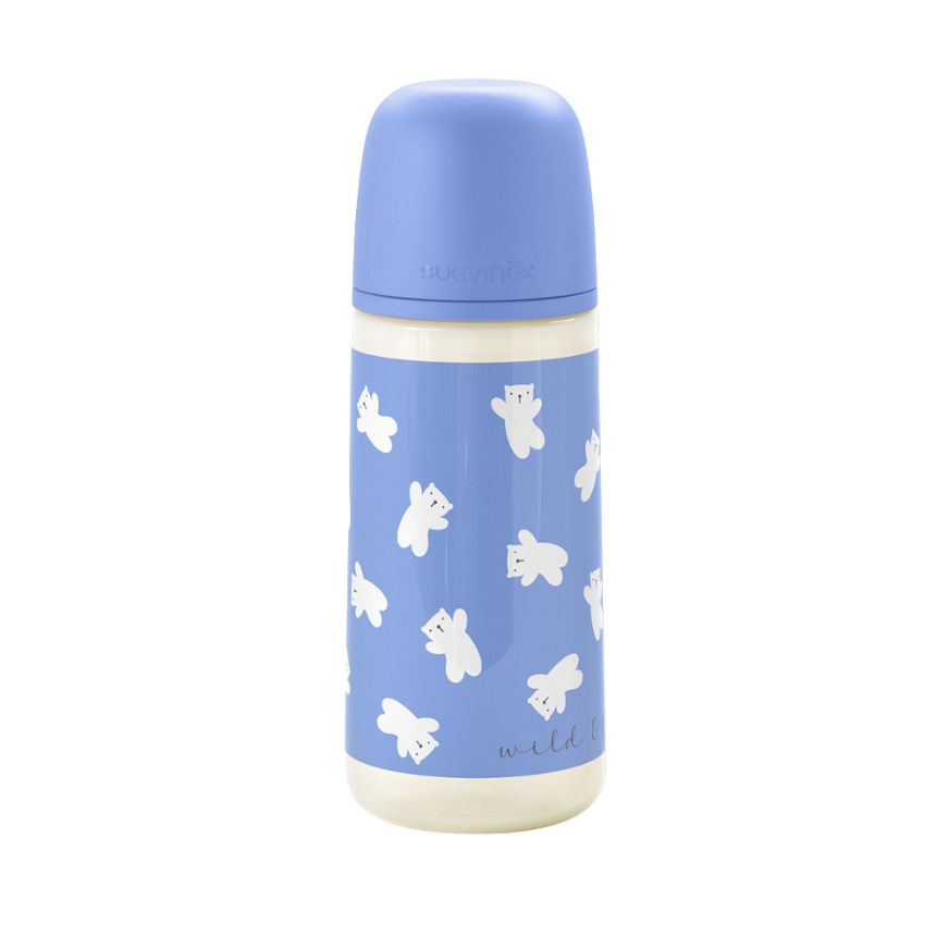 Biberón Anticólico Wild & Free Blue Flujo Denso (L) 360 ml 12 onzas | Suavinex