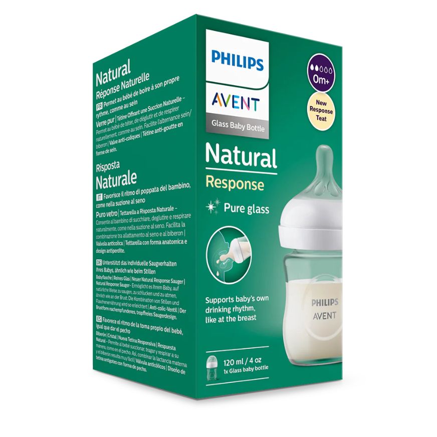 Biberón Natural 3.0 Vidrio 3oz/ 120ml Flow 2 +0m - AVENT