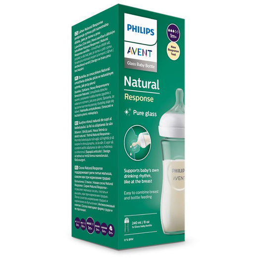 Biberón Natural 3.0 Vidrio 8oz/ 240ml Flow 3 +1m - AVENT