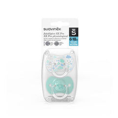 Chupón con tetina fisiológica SX PRO – Memories verde 6-18m x 2 unidades | Suavinex