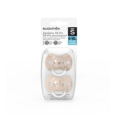 Chupón con tetina fisiológica SX PRO – Spread Joy Beige 6-18 m x 2 unidades | Suavinex