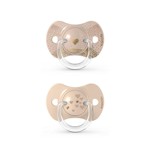 Chupón con tetina fisiológica SX PRO – Spread Joy Beige 6-18 m x 2 unidades | Suavinex