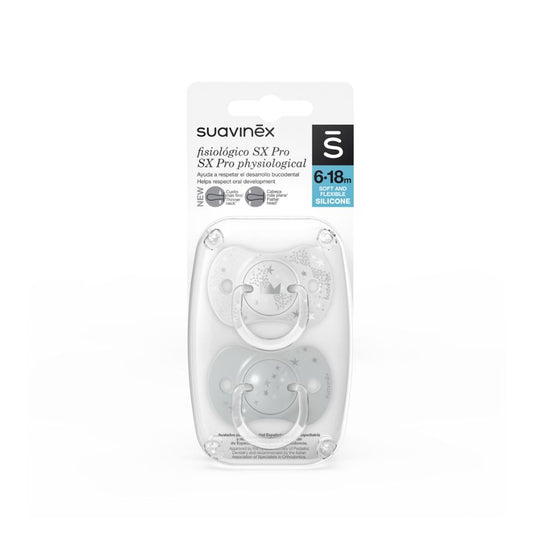Chupón con tetina fisiológica SX PRO – Spread Joy 6-18 m x 2 unidades | Suavinex