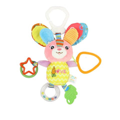 Colgador con texturas y sonaja Happy Animals