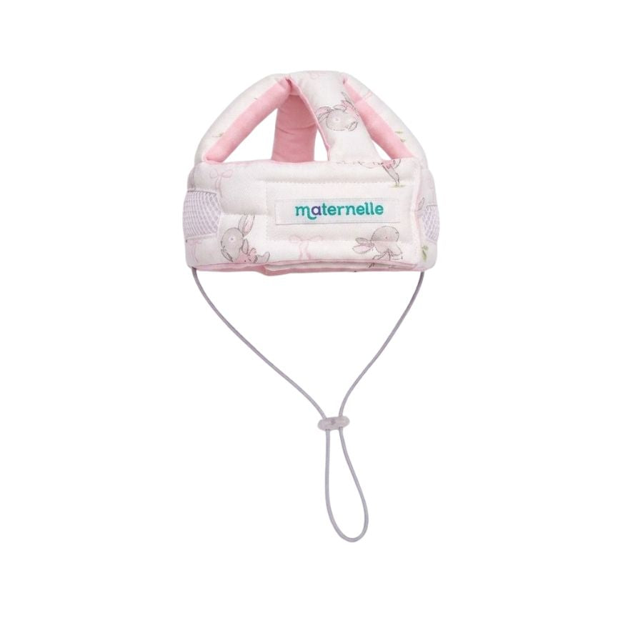 Casco Antigolpe para Bebé Maternelle - Diseño Rosado Conejitas Bailarinas - Ajustable y Seguro