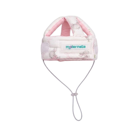 Casco Antigolpe para Bebé Maternelle - Diseño Rosado Conejitas Bailarinas - Ajustable y Seguro