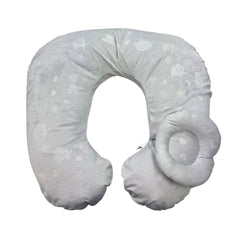 Almohada de lactancia y estimulación 5 en 1 Plush Plomo Zoo, soporte de espalda, cojin de lactancia