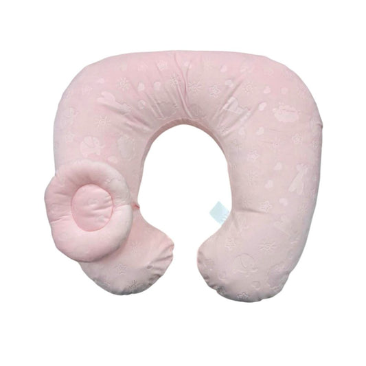 Almohada de lactancia y estimulación 5 en 1 Plush Rosado Zoo, soporte de espalda, cojin de lactancia