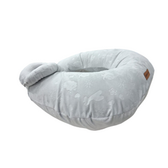 Almohada de lactancia y estimulación 5 en 1 Plush Plomo Zoo, soporte de espalda, cojin de lactancia
