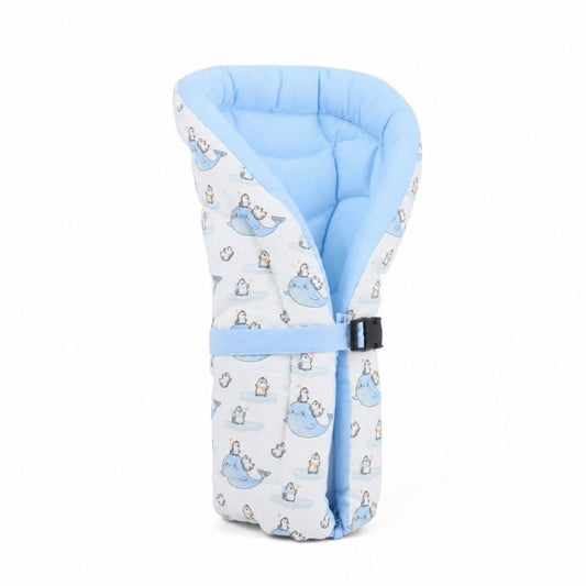 Cojín Ergonómico 3 en 1 para Bebé Maternelle Celeste pinguino, Ideal para los Primeros Meses