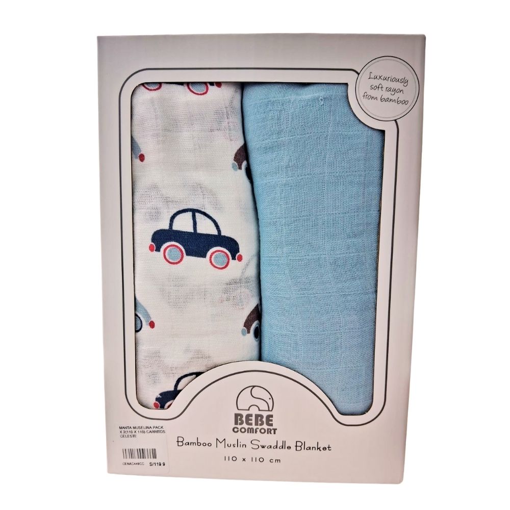 Manta Muselina 110cm x 110cm - Pack x 2 unidades