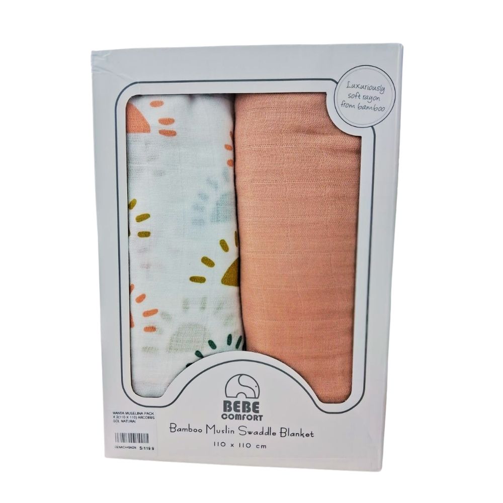 Manta Muselina 110cm x 110cm - Pack x 2 unidades