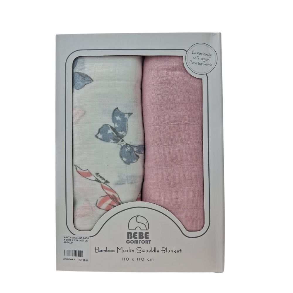 Manta Muselina 110cm x 110cm - Pack x 2 unidades
