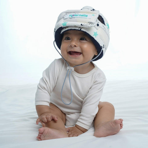 Casco Anti Golpe Azul Nubes - Maternelle