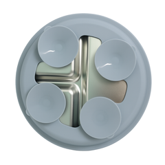 Plato de entrenamiento Dual - Acero Inoxidable con Base de Silicona