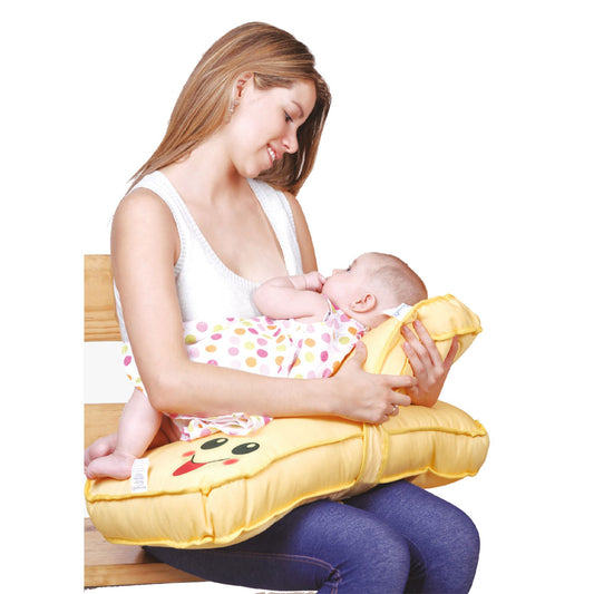 Doble Almohada de Lactancia Multifuncional Maternelle - Modelo Maiz Carita - Soporte Durante la Lactancia y Estimulación