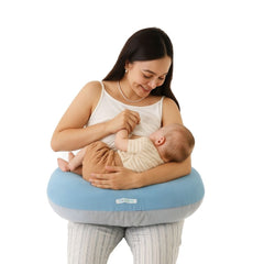 Almohada de Lactancia y Estimulacion 5 en 1 - Melangue Celeste Plush