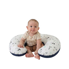 Almohada de Lactancia 5 en 1 – Estimulación – Azul Nubes