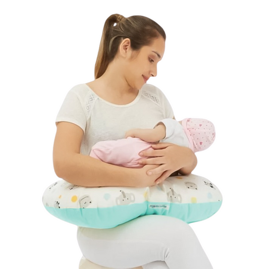Almohada de Lactancia y Estimulacion 5 en 1 - Verde Animales