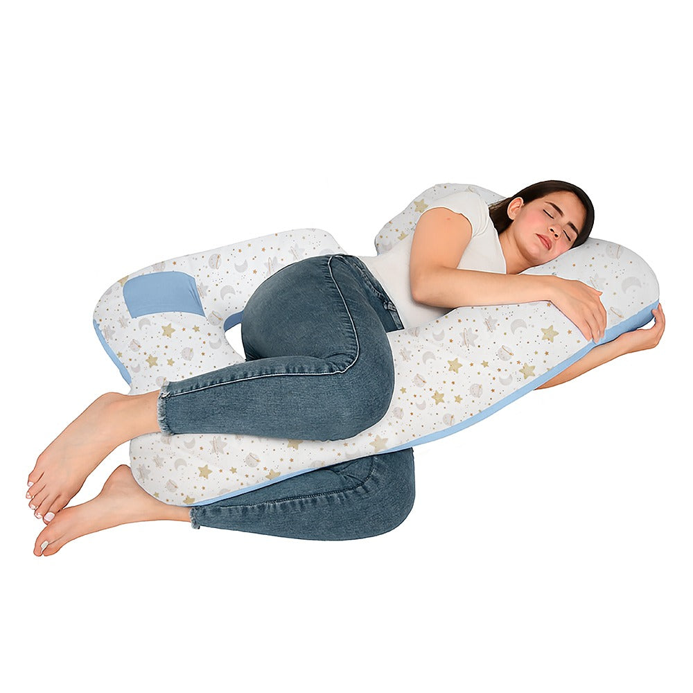 Cojín Multifuncional maternelle  Celeste Estrellas,para embarazadas, soporte lumbar, comodidad del bebé, almohada de lactancia