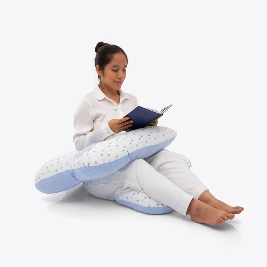Cojín Multifuncional maternelle  Celeste Estrellas,para embarazadas, soporte lumbar, comodidad del bebé, almohada de lactancia