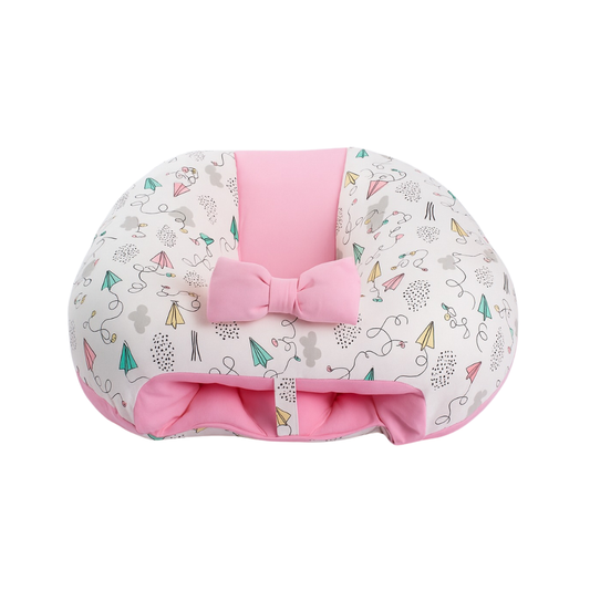 Puff de Descanso Bebé Rosado Cometa, soporte 360, desmontable, hipoalergénico