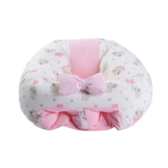 Puff de Descanso Bebé Rosado elefante, soporte 360, desmontable, hipoalergénico