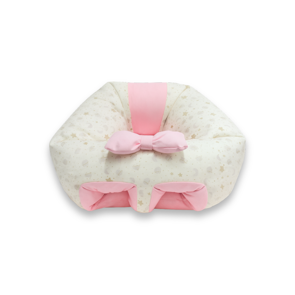 Puff de Descanso Bebé Rosado Luna estrella, soporte 360, desmontable, hipoalergénico
