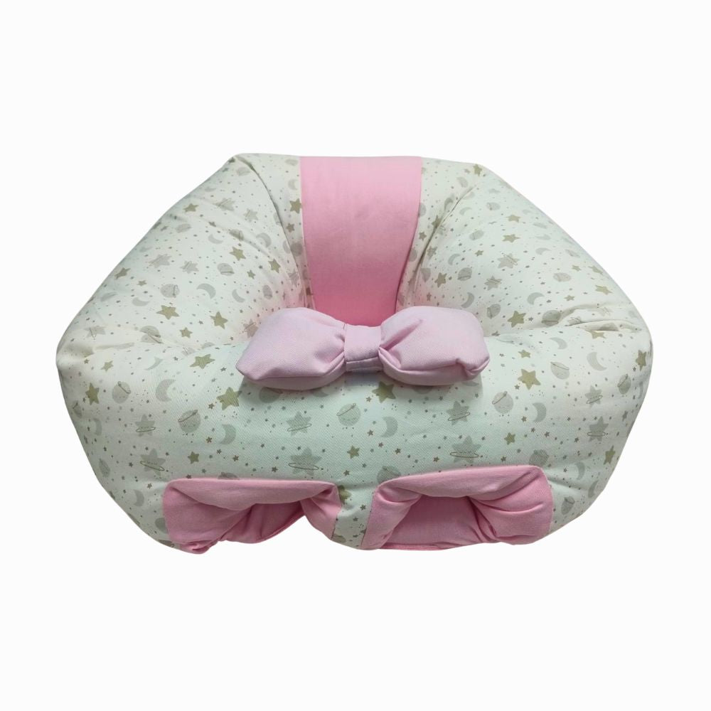 Puff de Descanso Bebé Rosado Luna estrella, soporte 360, desmontable, hipoalergénico
