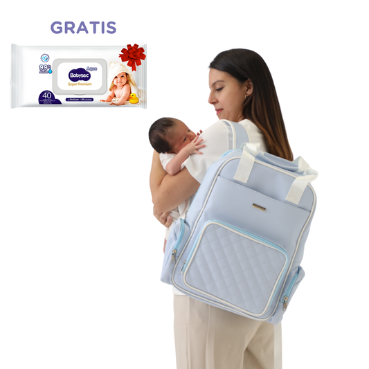 Mochila Pañalera Celeste Maternelle 2 en 1 Convertible a cambiador portátil