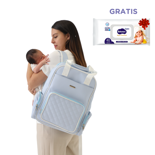 Mochila Pañalera Celeste Maternelle 2 en 1 Convertible a cambiador portátil