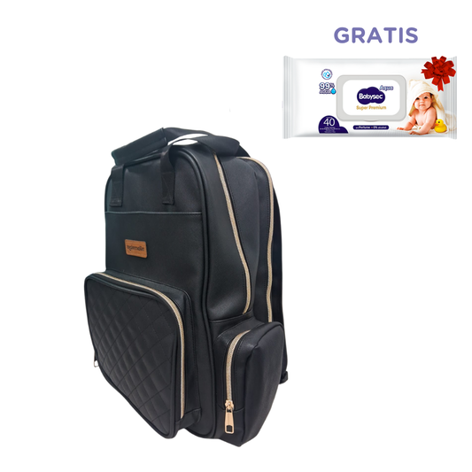 Mochila Pañalera Negra Maternelle 2 en 1 Convertible a cambiador portátil