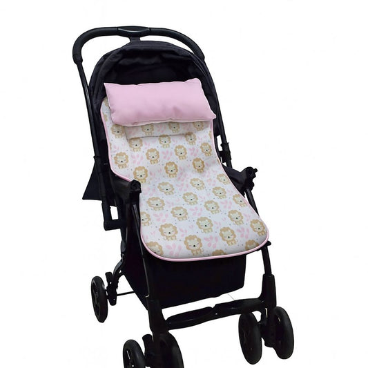 Colchoneta para Coches maternelle Rosado Bebé Leoncitos, para coche de paseo o en la silla de auto,acolchado, suave, reversible, adaptable